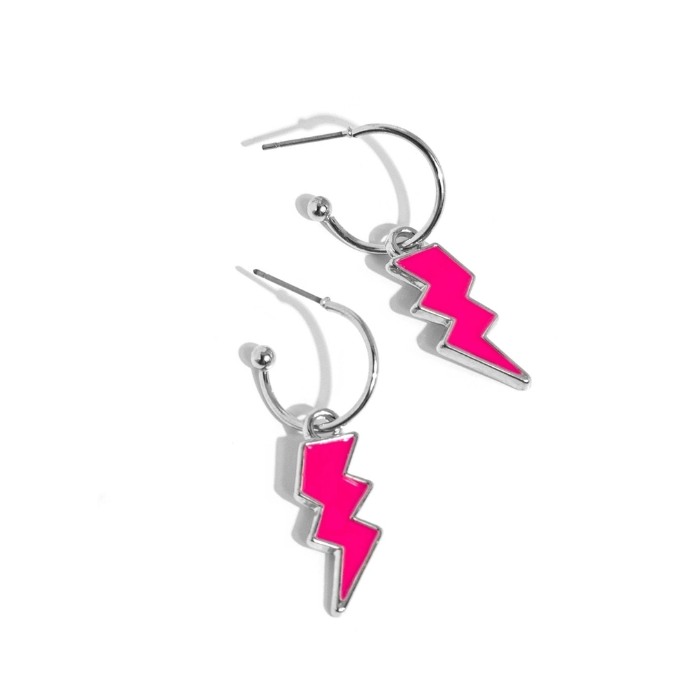 Lightening Limit Pink Hoop Earrings Post. Sold Out Item